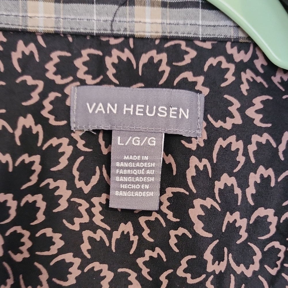 Van Heusen Black and Brown Patterned Button Down Shirt - Picture 4 of 16